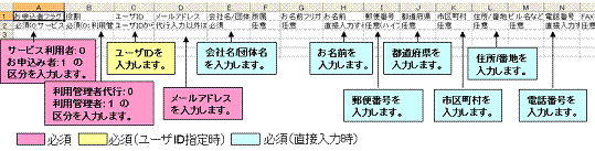 指定フォーマット説明画面