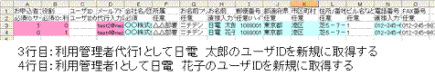 直接入力時のサンプル